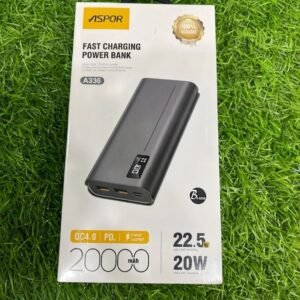 A336 20000mAh 20W Fast Charging Power Bank | High Capacity Portable Charger