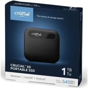 Crucial X6 External Portable SSD 1TB Speed 540 MBs USB 3.2 Type-C Drop proof
